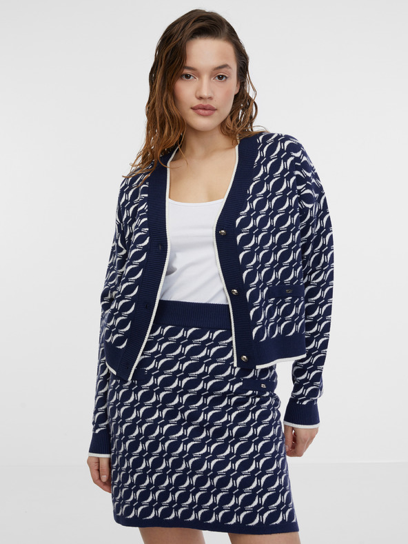 Orsay Cardigan da donna blu scuro a fantasia ORSAY