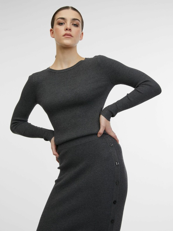 Orsay Gonna midi in maglina grigia da donna ORSAY