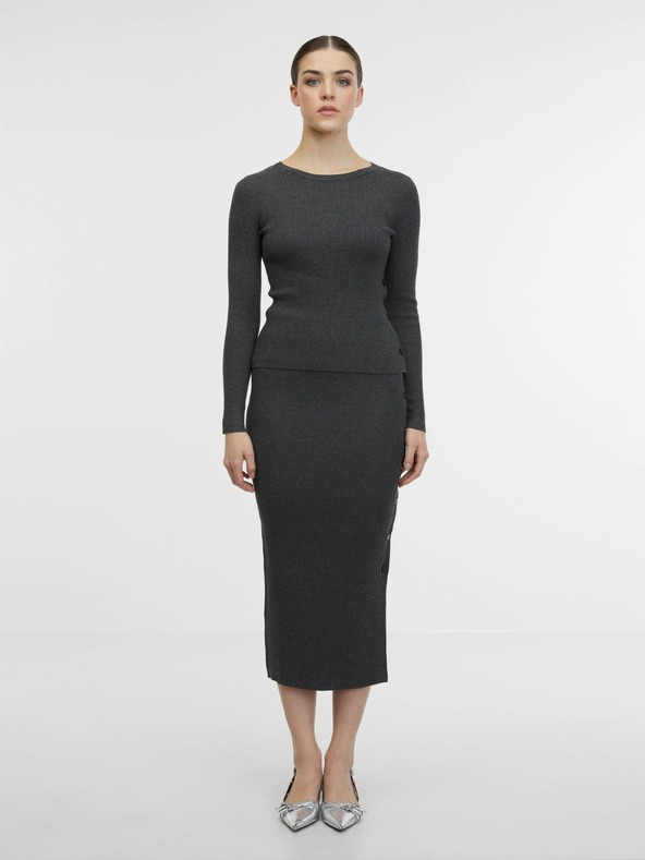 Orsay Gonna midi in maglina grigia da donna ORSAY