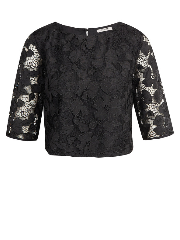 Orsay Camicetta di pizzo nera da donna ORSAY