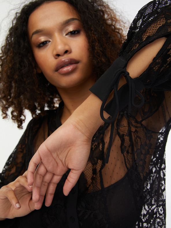 Orsay Camicetta di pizzo nera da donna ORSAY