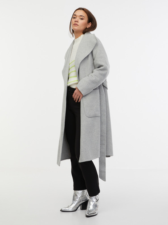 Orsay Cappotto donna grigio chiaro in misto lana ORSAY