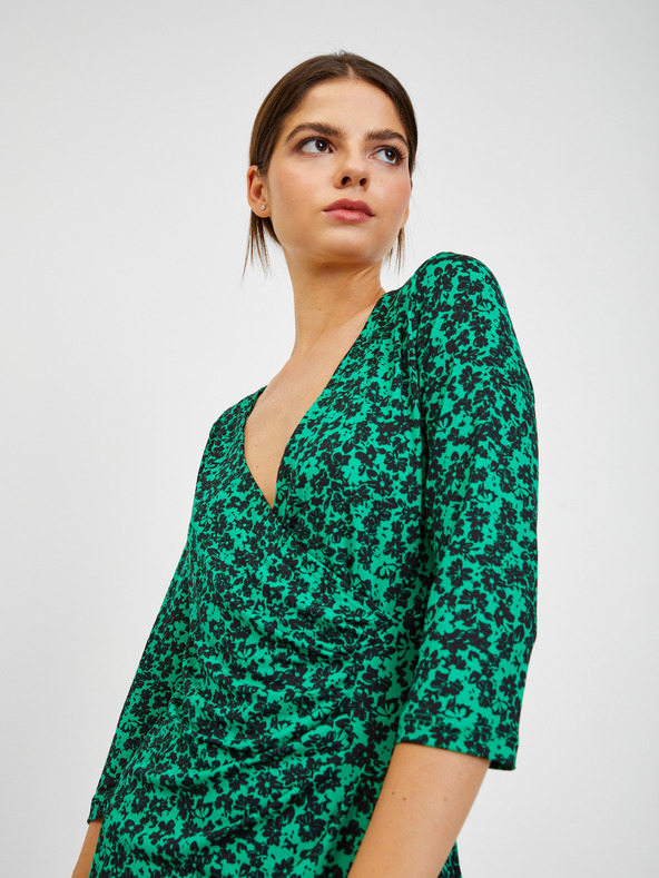 Orsay Abito floreale nero e verde da donna ORSAY