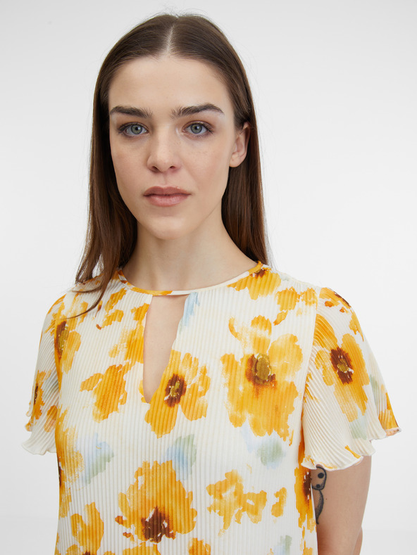 Orsay Abito floreale giallo e beige da donna ORSAY