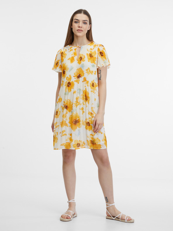 Orsay Abito floreale giallo e beige da donna ORSAY