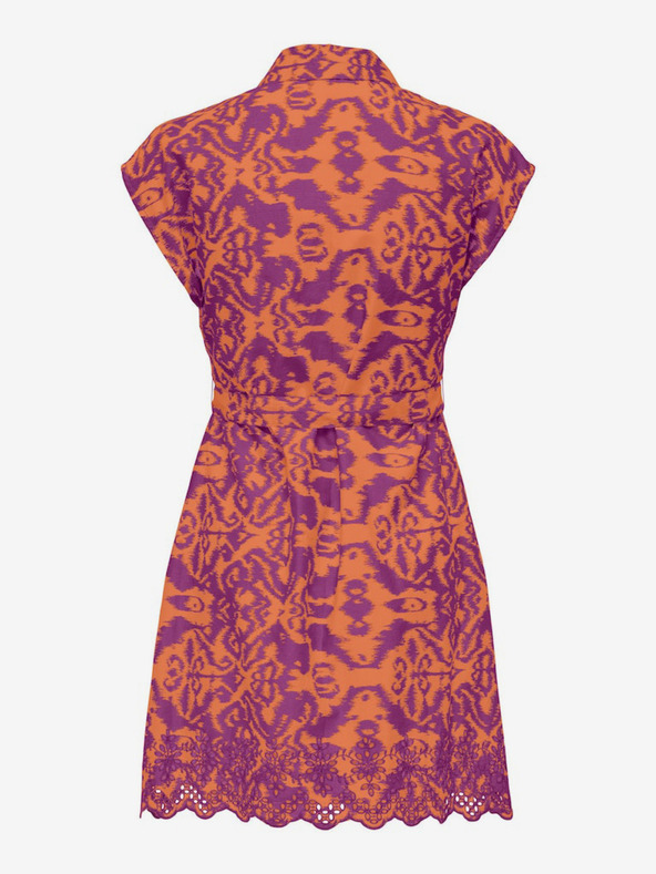 ONLY Abito camicia fantasia arancione e viola da donna ONLY Lou