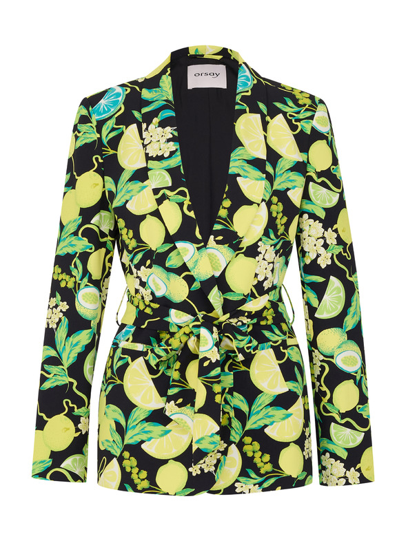 Orsay Giacca da donna nera e verde a fantasia ORSAY