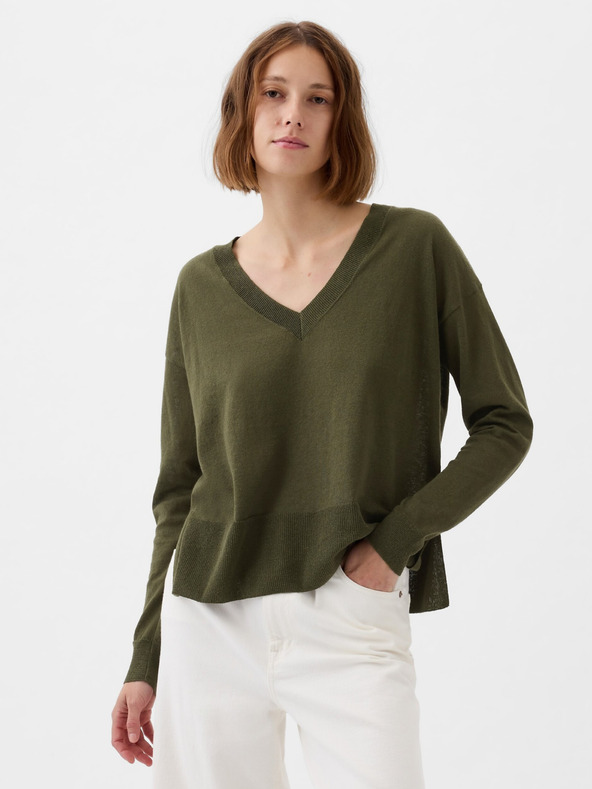 GAP Linen sweater with slits GAP
