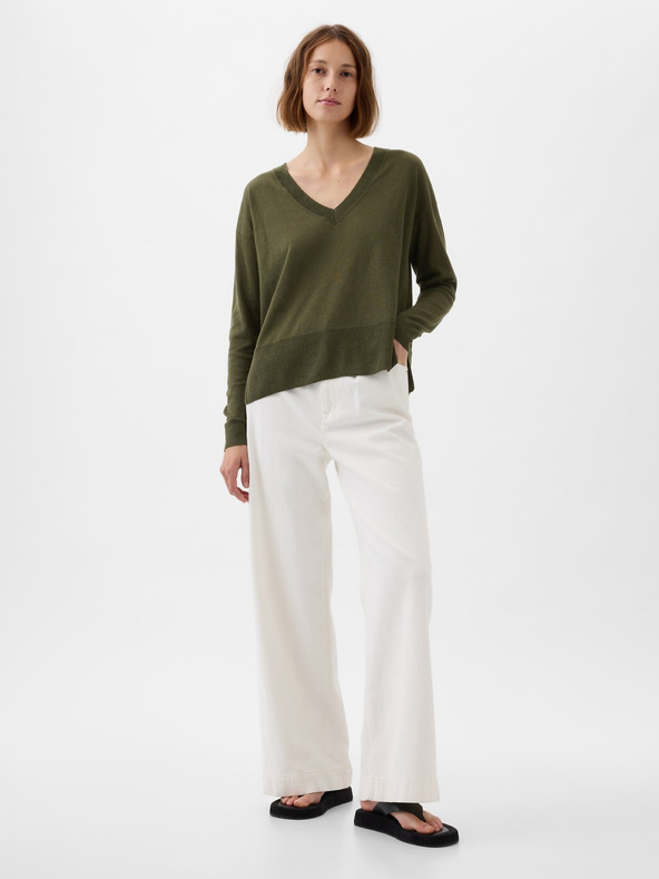 GAP Linen sweater with slits GAP
