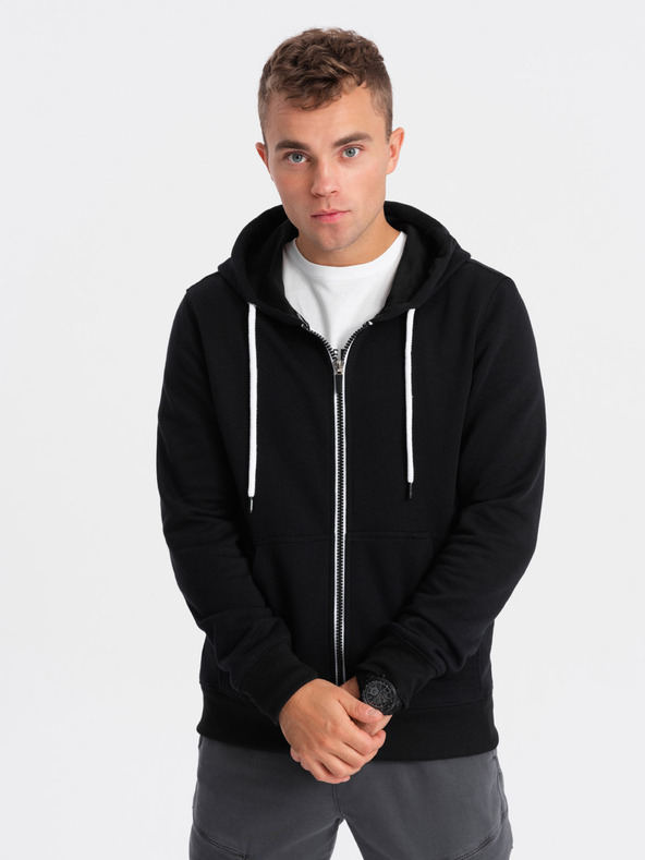 Ombre Clothing Felpa nera con cappuccio da uomo Ombre Clothing