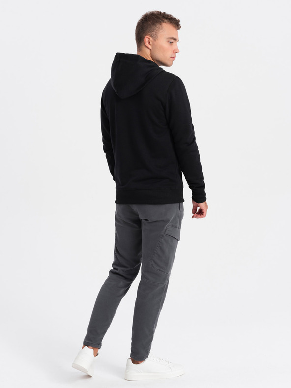 Ombre Clothing Felpa nera con cappuccio da uomo Ombre Clothing