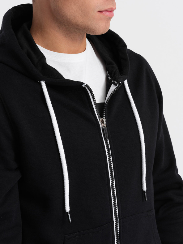 Ombre Clothing Felpa nera con cappuccio da uomo Ombre Clothing