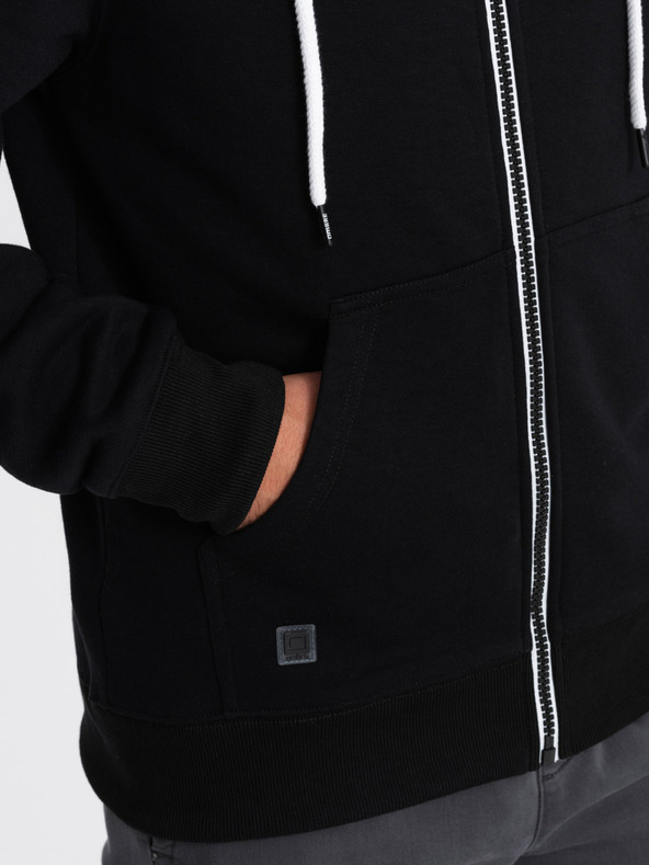 Ombre Clothing Felpa nera con cappuccio da uomo Ombre Clothing