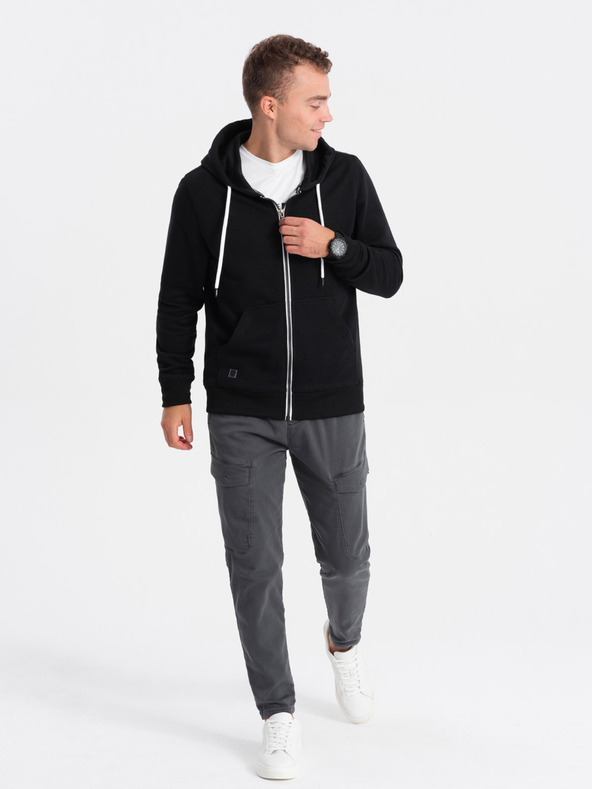 Ombre Clothing Felpa nera con cappuccio da uomo Ombre Clothing