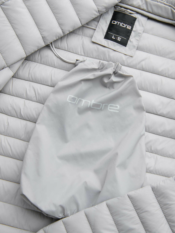 Ombre Clothing Giacca leggera trapuntata grigio chiaro da uomo Ombre Clothing