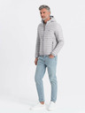 Ombre Clothing Giacca leggera trapuntata grigio chiaro da uomo Ombre Clothing