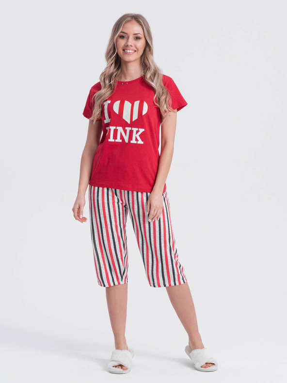 Edoti Pigiama donna rosso fantasia Edoti