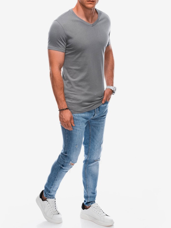 Edoti T-shirt basic da uomo grigio scuro Edoti