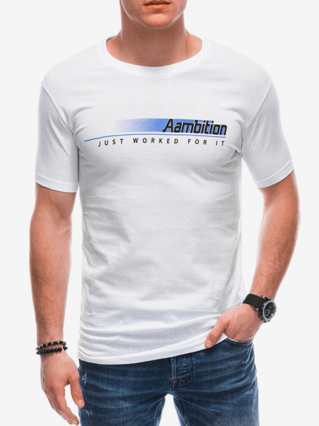 Edoti T-shirt bianca da uomo stampata Edoti