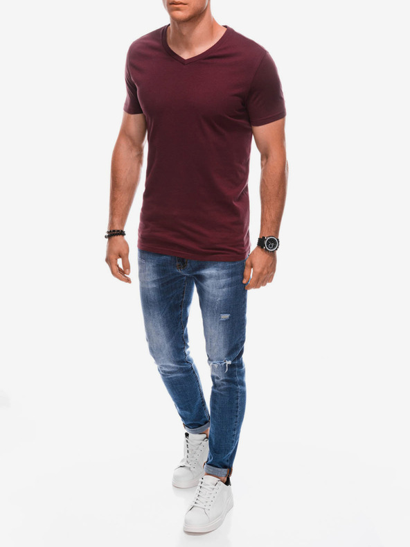 Edoti Camicia basic da uomo bordeaux Edoti