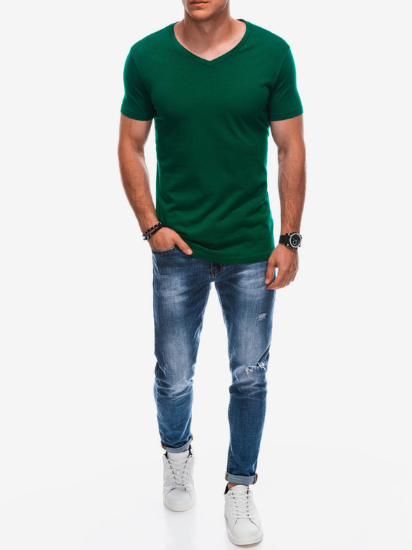 Edoti Maglietta basic da uomo verde Edoti
