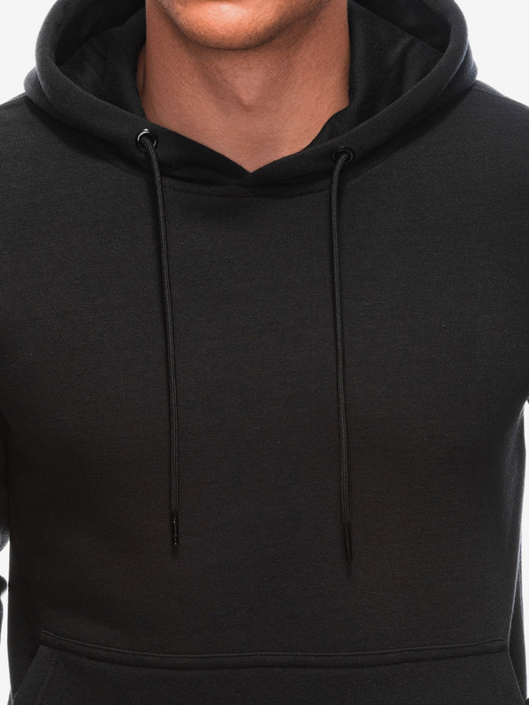 Edoti Felpa nera con cappuccio da uomo Edoti