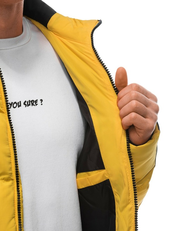 Edoti Giacca invernale trapuntata gialla da uomo Edoti