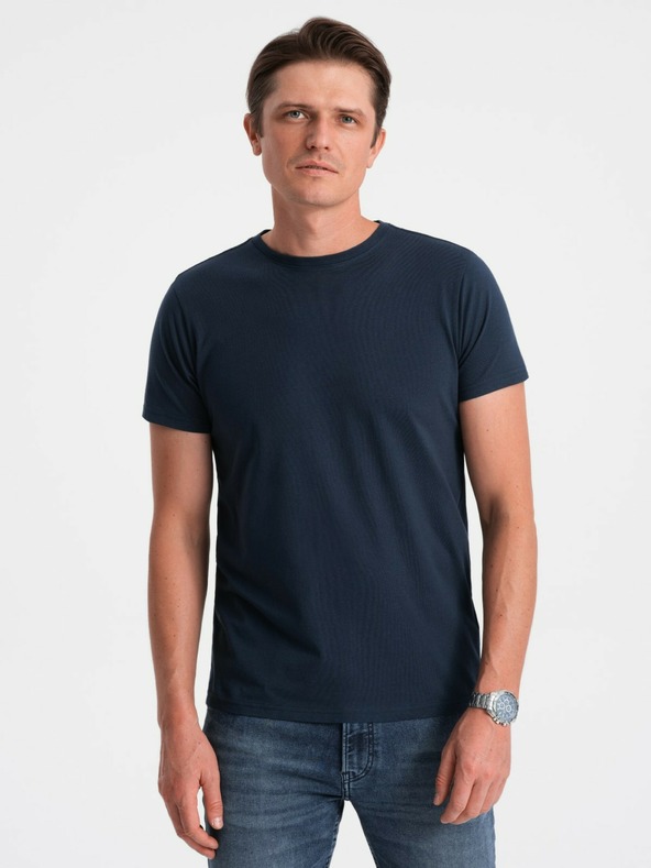 Ombre Clothing T-shirt basic da uomo blu scuro Ombre Clothing