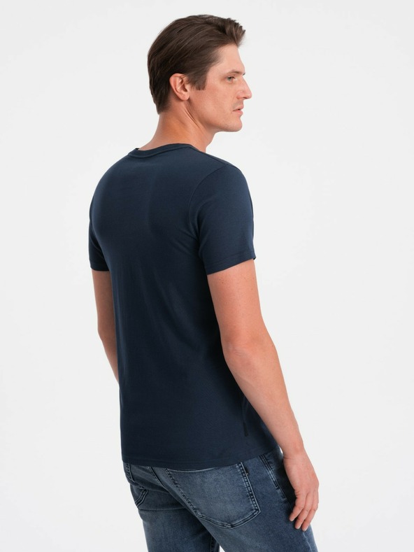 Ombre Clothing T-shirt basic da uomo blu scuro Ombre Clothing