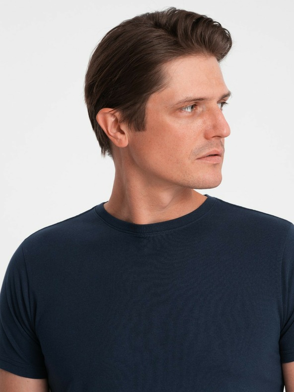 Ombre Clothing T-shirt basic da uomo blu scuro Ombre Clothing