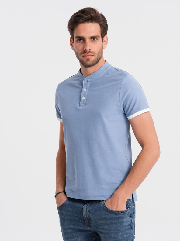 Ombre Clothing Polo blu chiaro da uomo Ombre Clothing