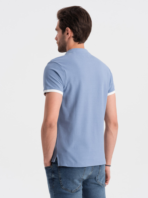 Ombre Clothing Polo blu chiaro da uomo Ombre Clothing