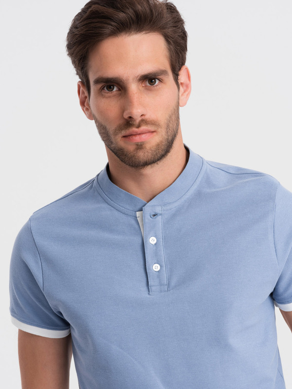 Ombre Clothing Polo blu chiaro da uomo Ombre Clothing