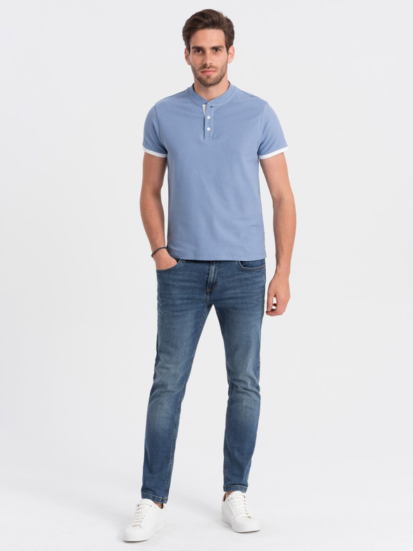 Ombre Clothing Polo blu chiaro da uomo Ombre Clothing