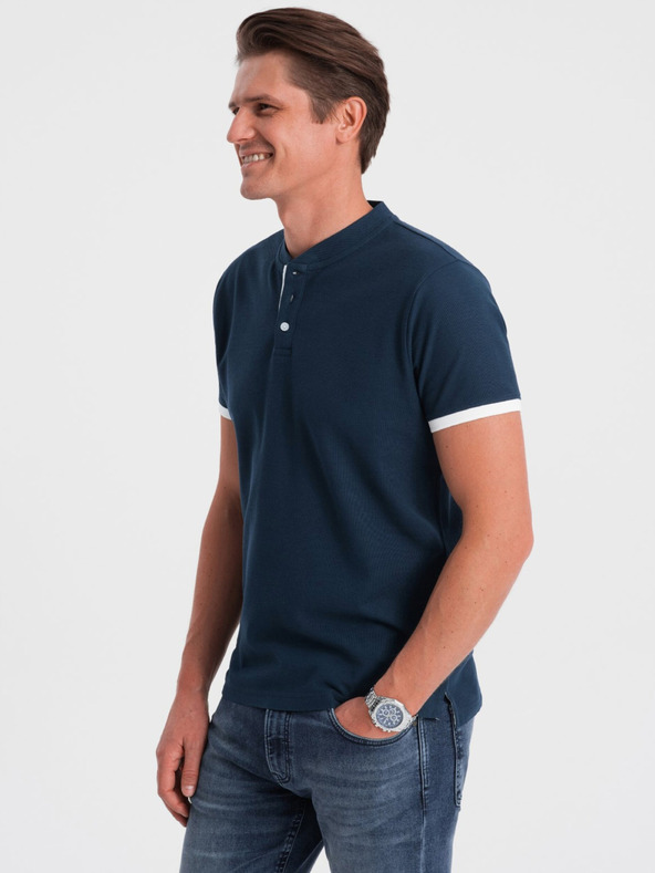 Ombre Clothing Polo da uomo blu scuro Ombre Clothing