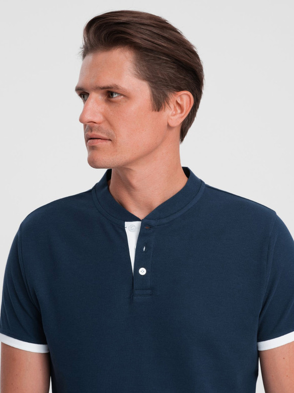 Ombre Clothing Polo da uomo blu scuro Ombre Clothing