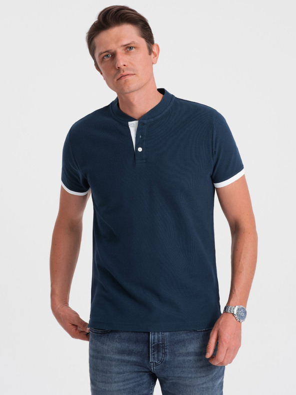 Ombre Clothing Polo da uomo blu scuro Ombre Clothing