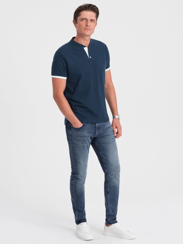 Ombre Clothing Polo da uomo blu scuro Ombre Clothing