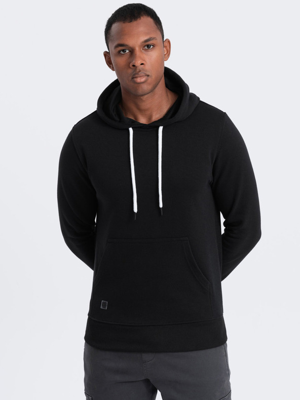 Ombre Clothing Felpa con cappuccio nera da uomo Ombre Clothing