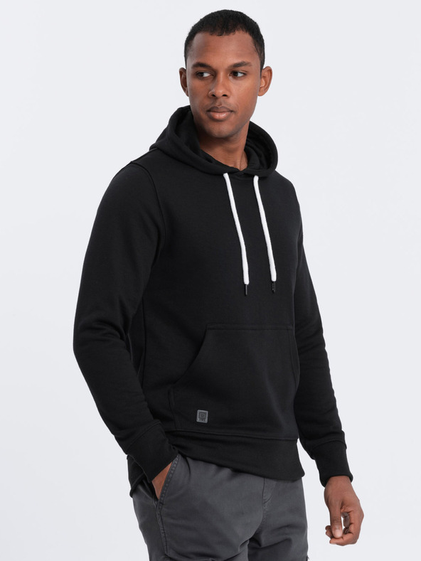 Ombre Clothing Felpa con cappuccio nera da uomo Ombre Clothing