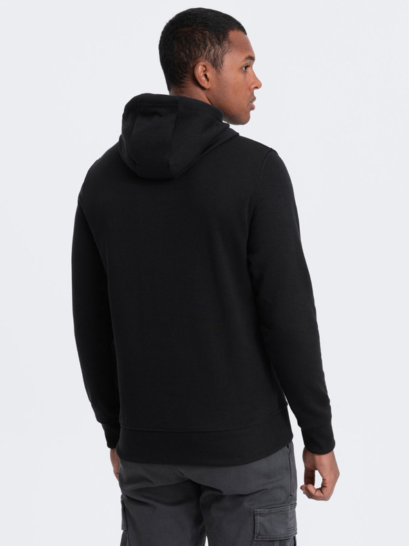 Ombre Clothing Felpa con cappuccio nera da uomo Ombre Clothing