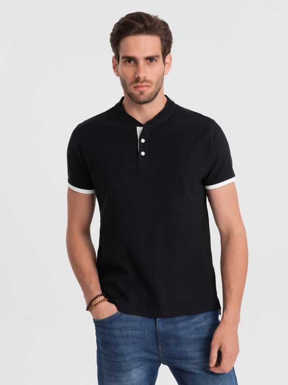 Ombre Clothing Polo da uomo nera Ombre Clothing