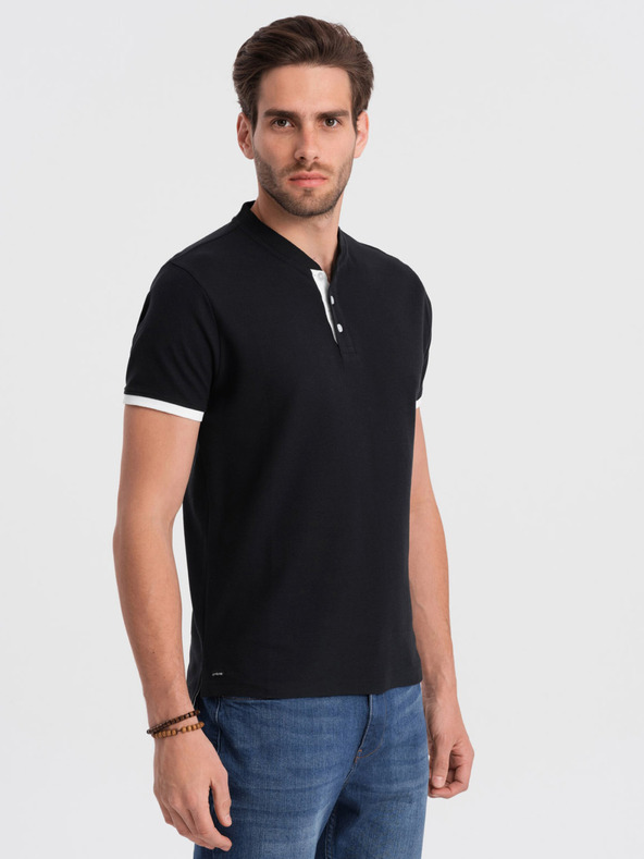 Ombre Clothing Polo da uomo nera Ombre Clothing