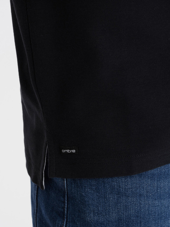 Ombre Clothing Polo da uomo nera Ombre Clothing