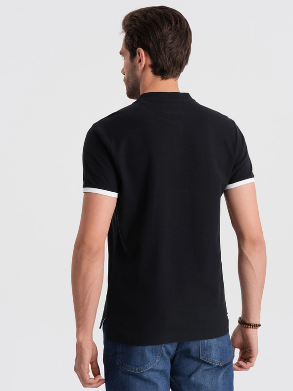 Ombre Clothing Polo da uomo nera Ombre Clothing