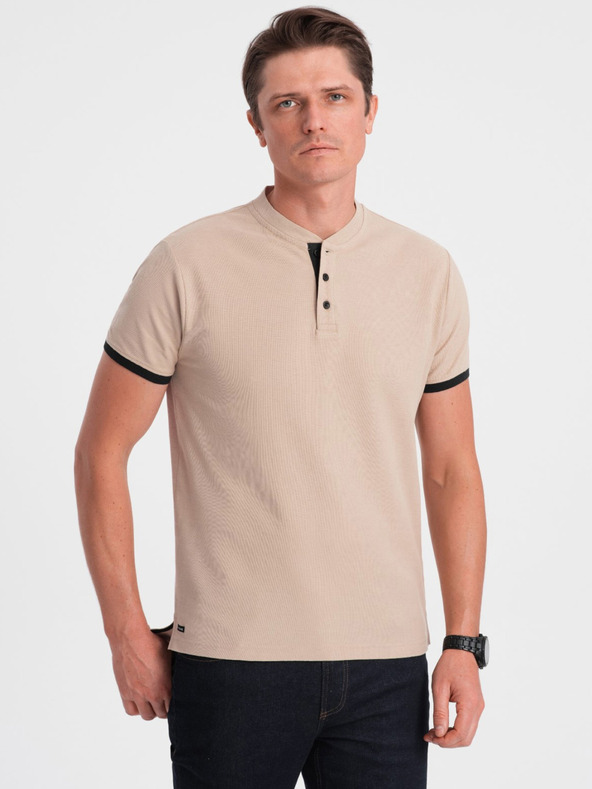Ombre Clothing Polo da uomo beige Ombre Clothing