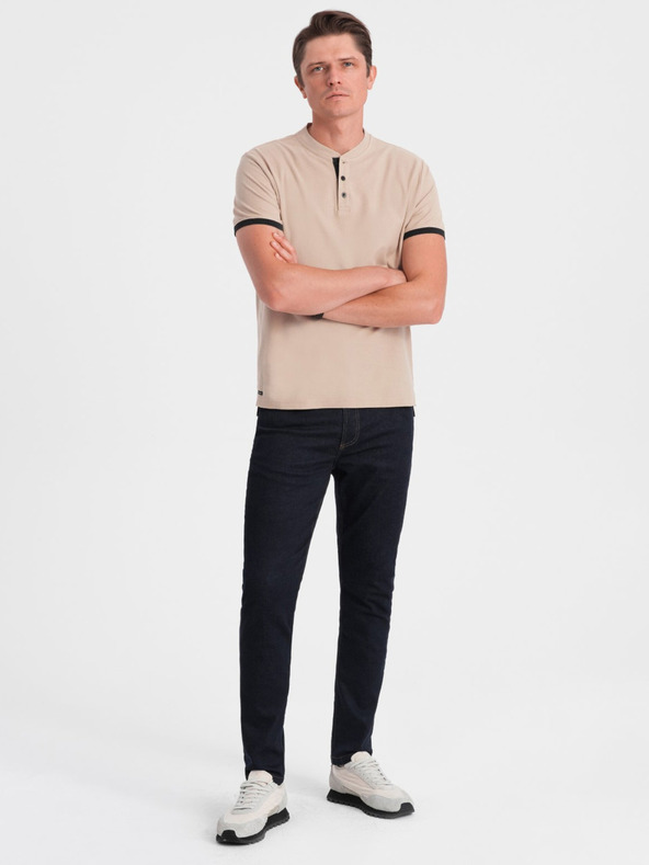 Ombre Clothing Polo da uomo beige Ombre Clothing