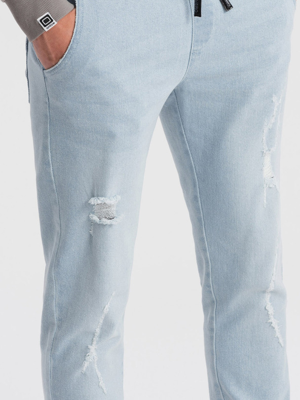Ombre Clothing Jeans strappati blu chiaro da uomo Ombre Clothing