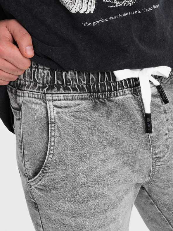 Ombre Clothing Jeans strappati grigio chiaro da uomo Ombre Clothing