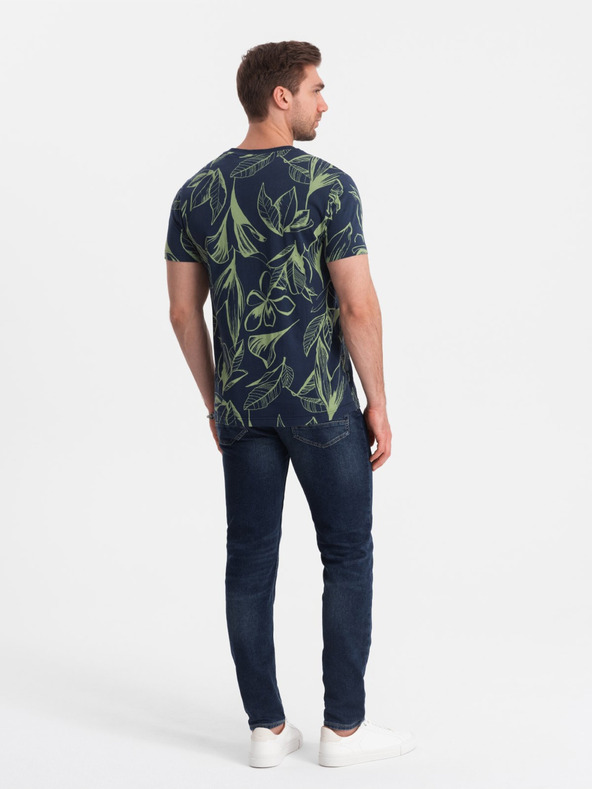 Ombre Clothing T-shirt fantasia verde e blu da uomo Ombre Clothing